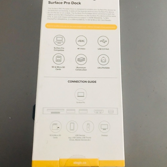 ALOGIC SURFACE PRO DOCK PORTABLE ULTRA SERIES SILVER - Picture 5 of 6